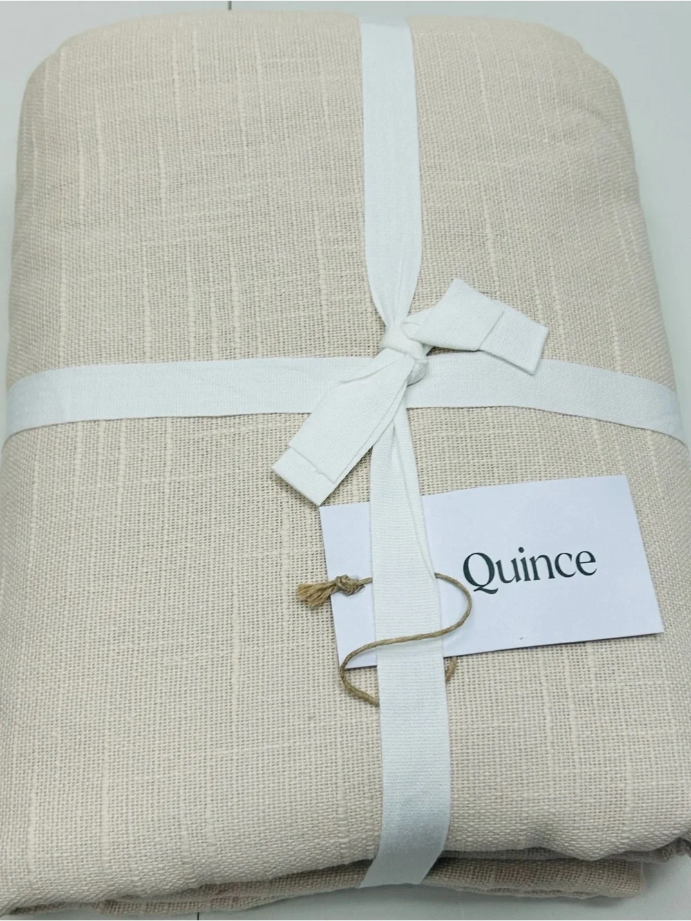 NWT QUINCE Set Of 2 48x96 Cotton Slub Room Darkening Curtains Natural 9942
